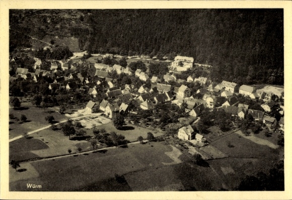 Postcard Würm Pforzheim in the Black Forest, aerial photograph