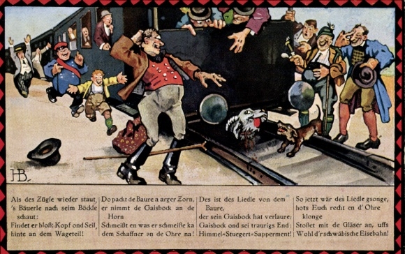 Song Artist Postcard Boettcher, Hans, On the Swabian Railway, Picture 4
