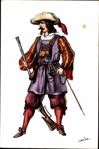17 alte Ak mit Beiheft Uniformen des spanischen Militärs