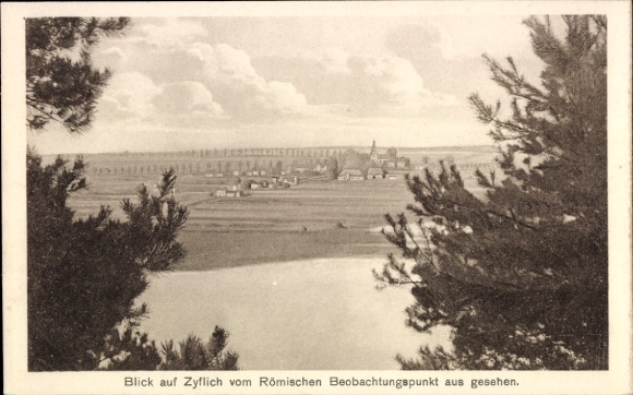Ak Zyfflich Kranenburg, uitzicht op de stad vanaf het Romeinse uitkijkpunt