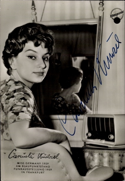 KP Miss Niemiec 1959 Carmela Künzel, Radio Blaupunkt, autograf