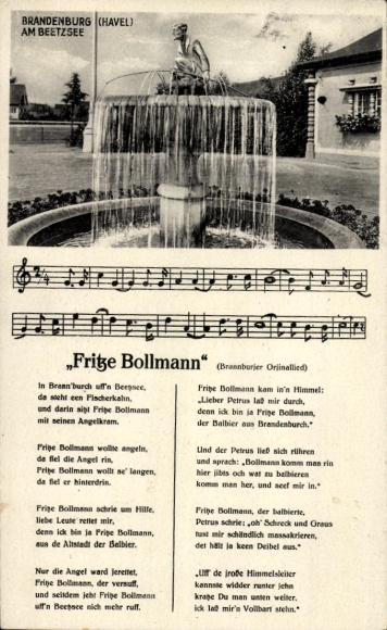 Song Postcard Brandenburg an der Havel, Beetzsee, Fritze Bollmann