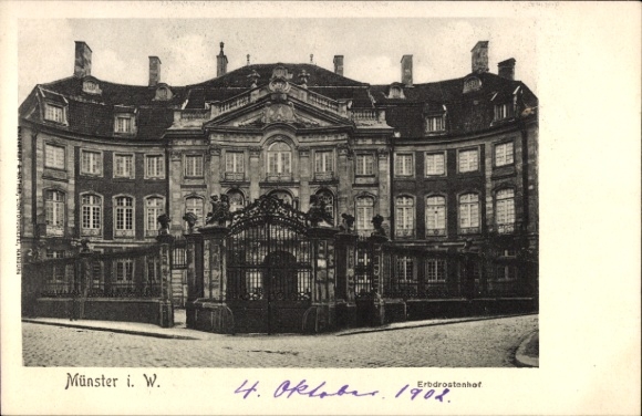 Ak Münster in Westfalen, Erdrosselhof,  Architektur, schwarz-weiß Fotografie