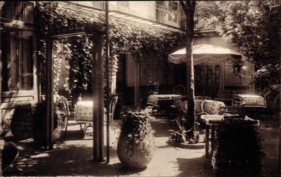 Ak Montelimar Drôme, Hôtel des Princes, Terrasse d'Eté