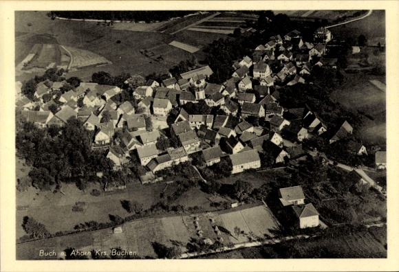 Ak Buch am Ahorn Ahorn in Baden, Fliegeraufnahme