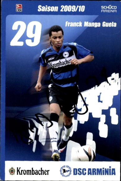 Autogrammkarte Fußballer Franck Manga Guela, DSC Arminia Bielefeld, Autogramm