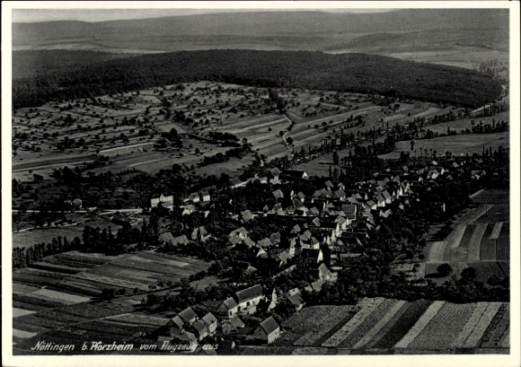 Postcard Nöttingen Pforzheim in the Black Forest, aerial photograph