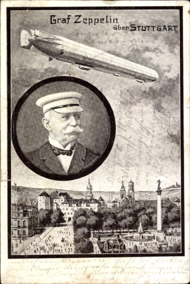 PC Stuttgart in Württemberg, general view, Zeppelin, inventor