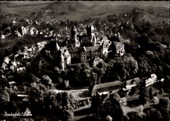 Postcard Braunfels on the Lahn, aerial photograph