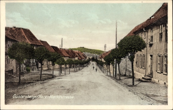 Ak Güntersberge Harzgerode am Harz, woongebouwen in de marktstraat