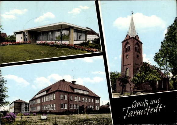 KP Tarmstedt w Dolnej Saksonii, częściowe widoki, kościół