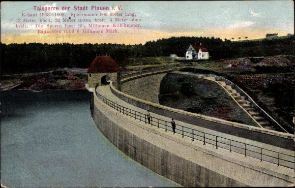 Postcard Werda Vogtland Sachsen, dam of the city of Plauen