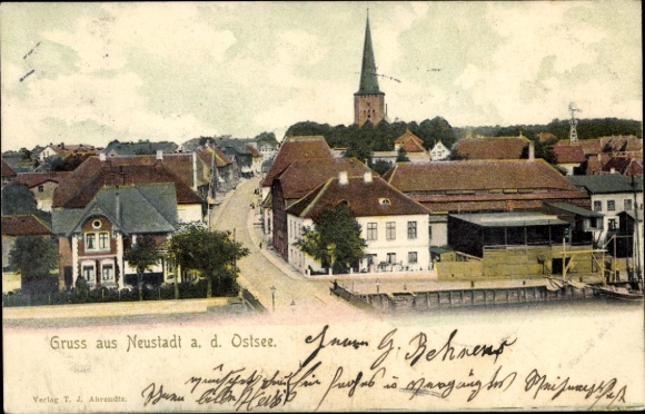 Postcard Neustadt in Holstein, general view