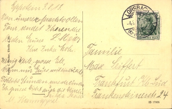 Postcard Eppstein im Taunus, from Malerplatz