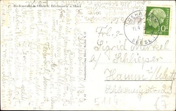 Postcard Ildehausen Seesen am Harz, memorial, church, Kirchbrink