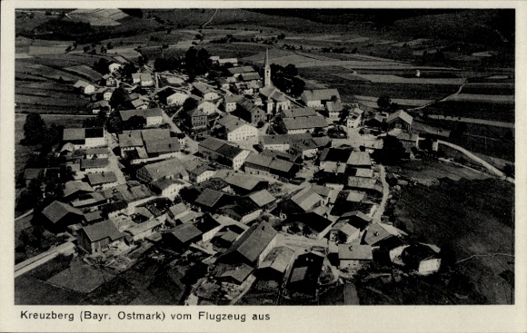 Postcard Kreutzberg Kreuzberg Freyung in the Bavarian Forest, aerial photograph