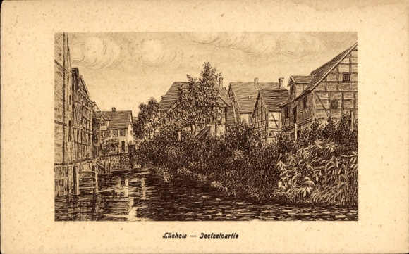Postcard Lüchow in Wendland, Jetzel, river