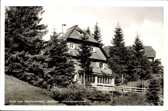 Postcard Elzach in Baden-Württemberg, Rohrhardsberg, Gasthaus Schwedenschanze, Josef Burger