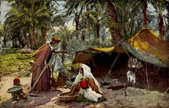 CPA Scenes et Types d'Afrique du Nord, La préparation du couscous