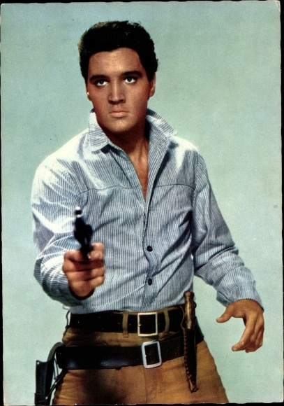 Postcard Singer and Actor Elvis Presley, Portrait, Flaming Star
