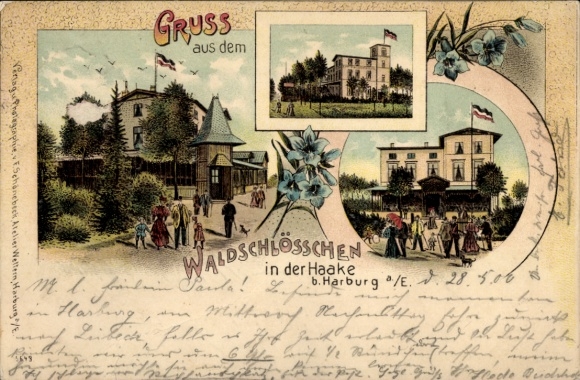 Chromo-Litho Hamburg Harburg, Waldschlösschen in der Haake