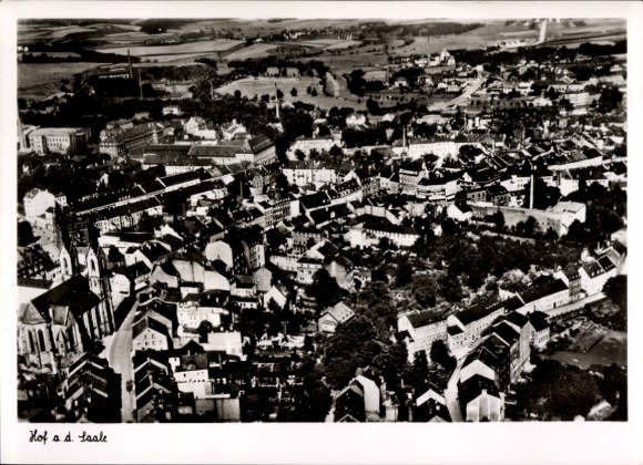 Ak Hof an der Saale Opper-Franken Beieren, luchtfoto