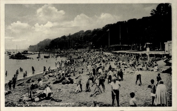 Postcard Hamburg Altona Oevelgönne, beach life
