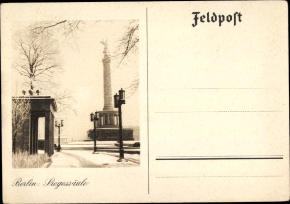 Postcard Berlin Tiergarten, Victory Column