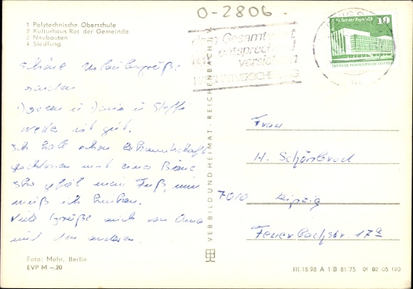 Postcard Malliss Malliß in Mecklenburg, polytechnic high school, cultural center council of the community