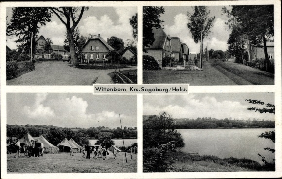Postcard Wittenborn in Schleswig Holstein, campsite, town views
