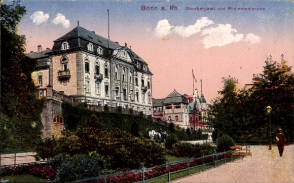 Postcard Bonn am Rhein, Bonn a. Rh., Oberbergamt, Rhine Promenade