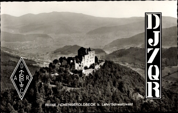Ak Schönberg Seelbach in Baden Württemberg, Burg Hohengeroldseck, Fliegeraufnahme, DJ7QR