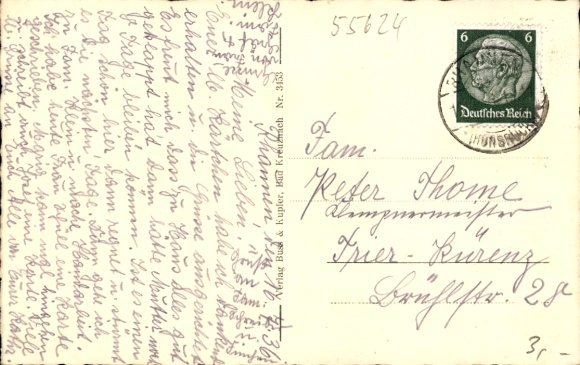 Postcard Rhaunen in the Hunsrück, total view