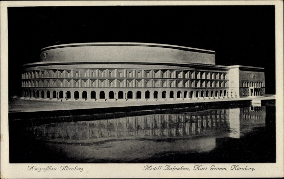 Ansichtkaart Neurenberg in Midden-Franken, congresgebouw, maquette