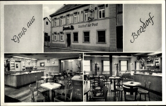 Postcard Berzdorf Wesseling am Rhein, Restaurant Zur Post, interior view