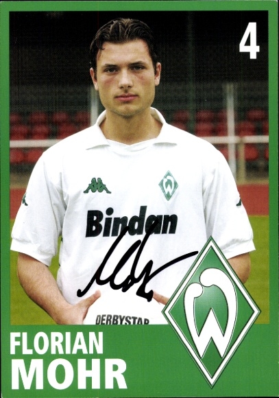 Autogrammkarte Fußballer Florian Mohr, Werder Bremen, Autogramm