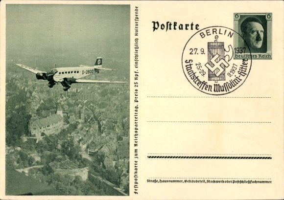 Ganzachen Ak Junkers Ju 52 Immelmann II, D 2600, Lufthansa, Hitlers Privatflugzeug