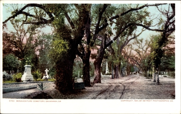Ak Svannah Georgia USA, Bonaventure Cemetery