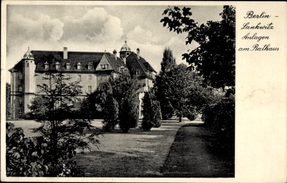 Postcard Berlin Steglitz Lankwitz, facilities at the town hall