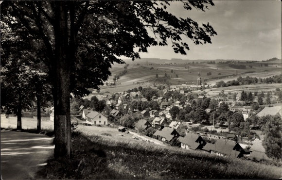 Postcard Wurzbach in Thuringia, view from Lobensteiner Straße