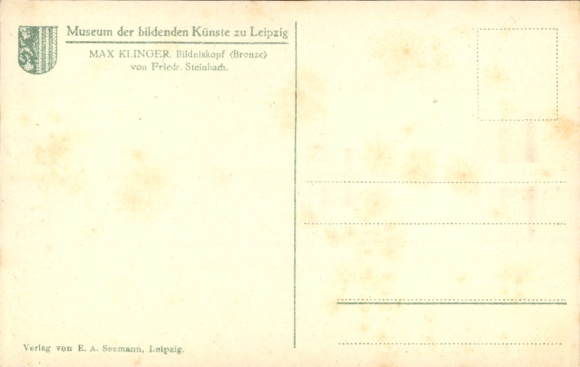 Artist Postcard Klinger, M., portrait head by Friedrich Steinbach