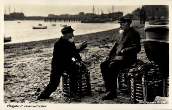 Picture North Sea island of Heligoland, lobster fisherman