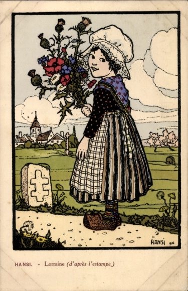 Artist Postcard Hansi Jean Jacques Waltz, Lorraine, Lorrainerin
