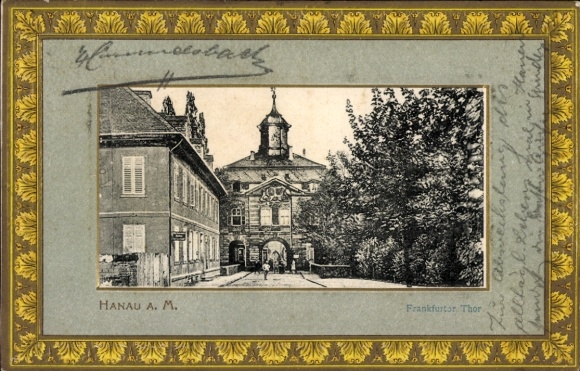 Präge Passepartout Ak Hanau am Main, Frankfurter Tor