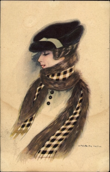 Artist PC Nanni, woman with hat and scarf