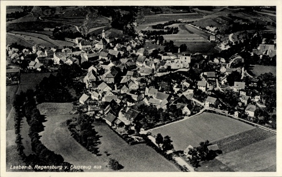 Postcard Laaber in the Upper Palatinate, aerial view of Laaber, many houses, rural surroundings