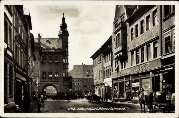 Postcard Schweinfurt in Lower Franconia Bavaria, Rückertstraße