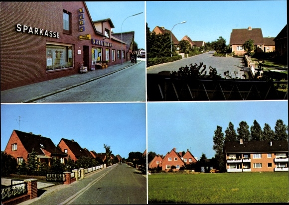 Ansichtkaart Hohenfelde Steinburg Holstein, nederzetting, spaarbank, uitzicht op straat