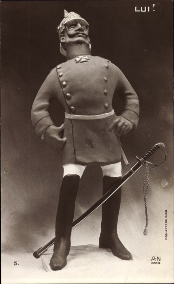 Ak Lui, karikatuur, plastic, Kaiser Wilhelm II.