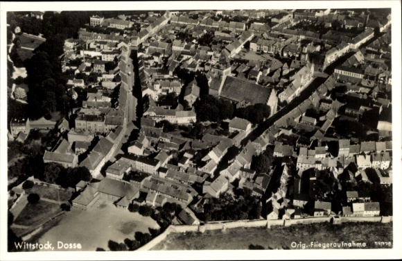 Postcard Wittstock Dosse in der Prignitz, aerial photograph